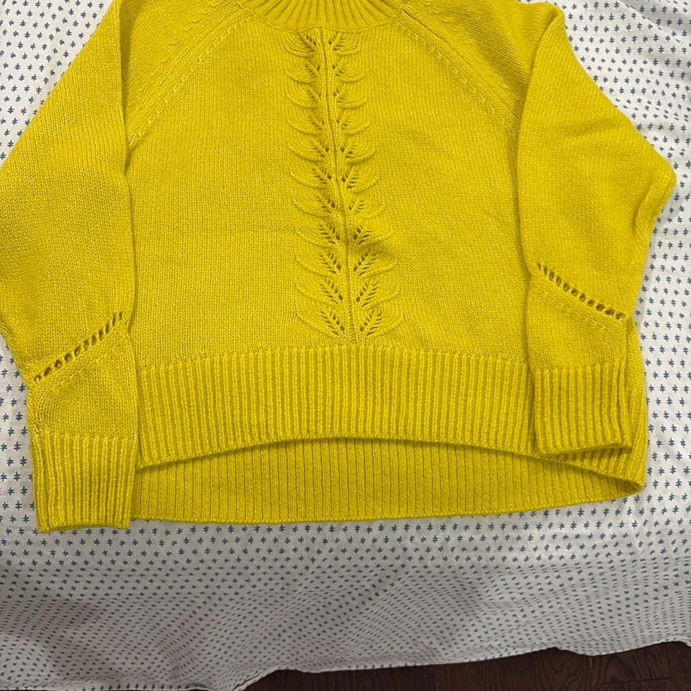 LOFT Yellow Cowl Neck Sweater